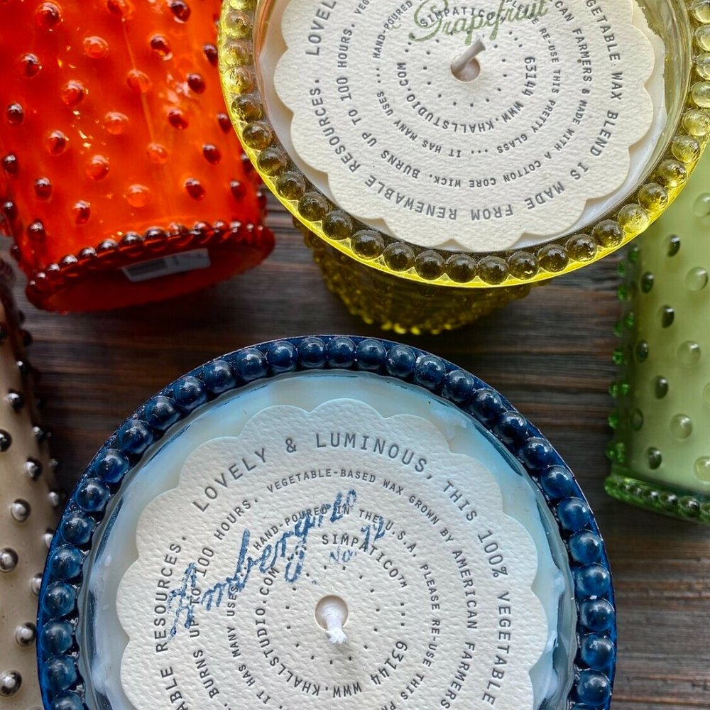 Lavender & Grapefruit Hobnail Glass Candle - NWT - Picture 5 of 15